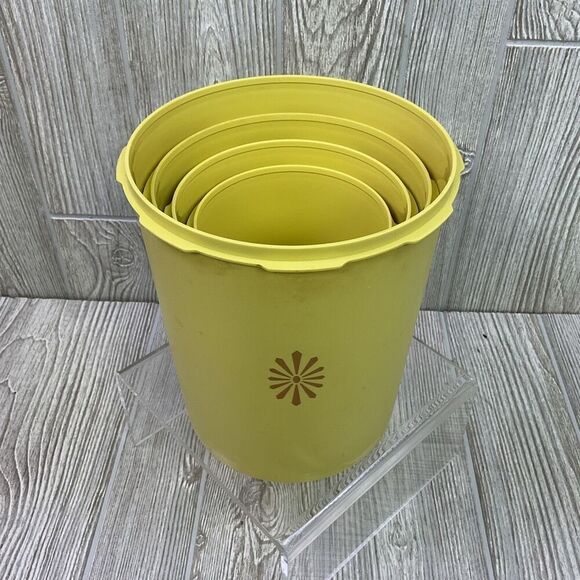 1970s Tupperware Servalier Nesting Canisters Snap on Lids Set of 6 Storage Conta - Picture 9 of 9